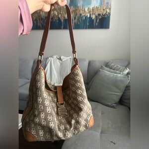 Dooney & Bourke Tan and Brown Monogram Bag